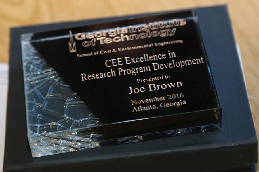 Joe Brown's award (Photo: Jess Hunt-Ralston)