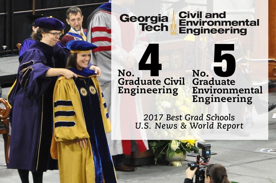 U.S. News and World Report Graduate Program Rankings: Civil #4, Environmental #5