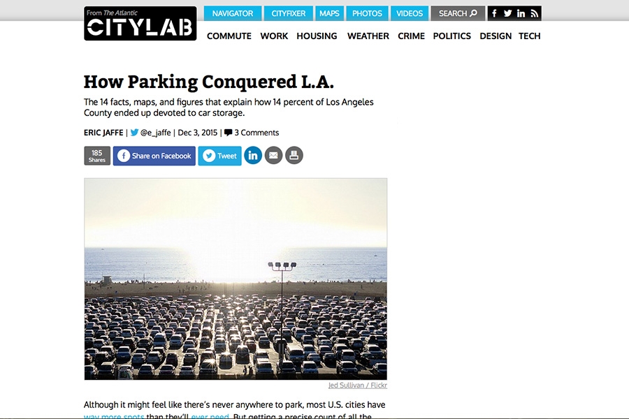 Screen shot of CityLab story about parking in Los Angeles.